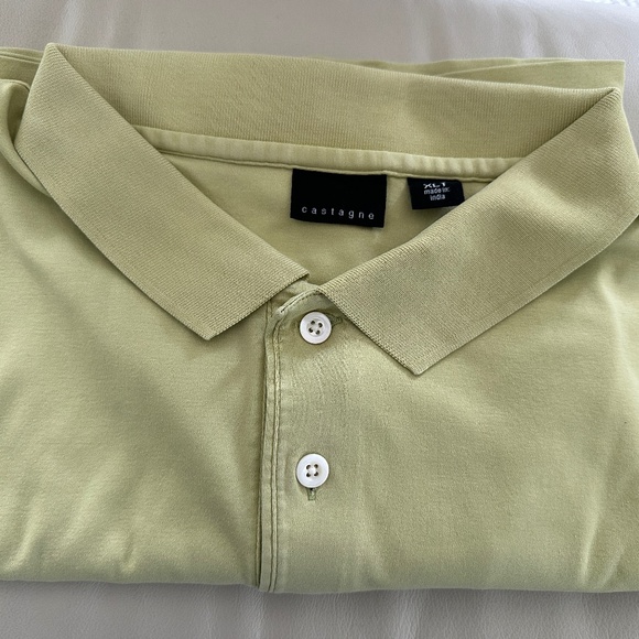 Mens XLT Big & Tall Designer Luxury Castagne Polo Golf Shirt Apple Green - Picture 3 of 8